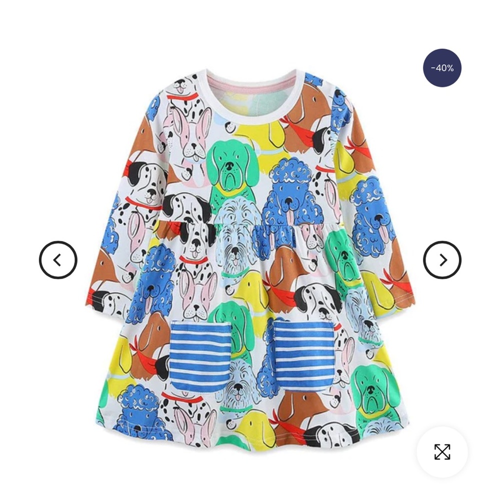 MINI BODEN: Kids Dog Print Dress, size 4-5